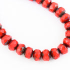 3mm x 5mm Coral Red Faceted Rondelle (30 Pcs) #GFD112-General Bead