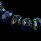 3mm x 5mm Op. Navy/Tr. Montana Picasso Faceted Rondelle (30 Pcs) #GFD115-General Bead