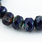 3mm x 5mm Op. Navy/Tr. Montana Picasso Faceted Rondelle (30 Pcs) #GFD115-General Bead