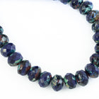 3mm x 5mm Op. Navy/Tr. Montana Picasso Faceted Rondelle (30 Pcs) #GFD115-General Bead