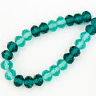 5mm x 7mm Matte Aqua/Teal Mix Faceted Rondelle (25 Pcs) #GFD206-General Bead