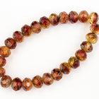 5mm x 7mm Wine/Light Topaz Picasso Faceted Rondelle (25 Pcs) #GFD208-General Bead