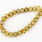 5mm x 7mm Luster Champagne Picasso Faceted Rondelle (25 Pcs) #GFD210-General Bead