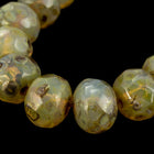 5mm x 7mm Luster Champagne Picasso Faceted Rondelle (25 Pcs) #GFD210-General Bead