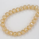 5mm x 7mm Luster Opal Cream Faceted Rondelle (25 Pcs) #GFD211-General Bead