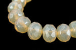 5mm x 7mm Luster Opal Cream Faceted Rondelle (25 Pcs) #GFD211-General Bead