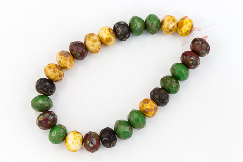 5mm x 7mm Harvest Mix Faceted Rondelle (25 Pcs) #GFD212-General Bead