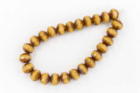 5mm x 7mm Butterscotch Picasso Faceted Rondelle (25 Pcs) #GFD213-General Bead