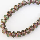 5mm x 7mm Bronze Luster Green Aqua Faceted Rondelle (25 Pcs) #GFD216-General Bead