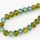 5mm x 7mm Transparent Green Mix Faceted Rondelle (25 Pcs) #GFD219-General Bead