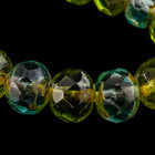 5mm x 7mm Transparent Green Mix Faceted Rondelle (25 Pcs) #GFD219-General Bead