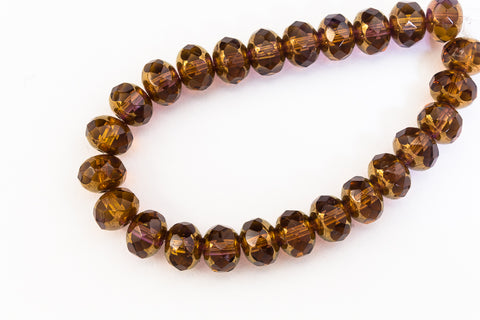 5mm x 7mm Amber/Amethyst Faceted Rondelle (25 Pcs) #GFD220-General Bead
