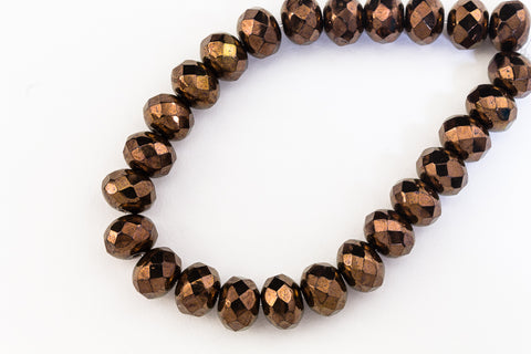5mm x 7mm Bronze Faceted Rondelle (25 Pcs) #GFD222-General Bead