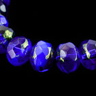 5mm x 7mm Cobalt Picasso Faceted Rondelle (25 Pcs) #GFD228-General Bead