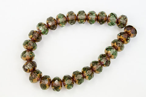 6mm x 8mm Bronze Luster Erinite/Lavender Faceted Rondelle (25 Pcs) #GFD303-General Bead