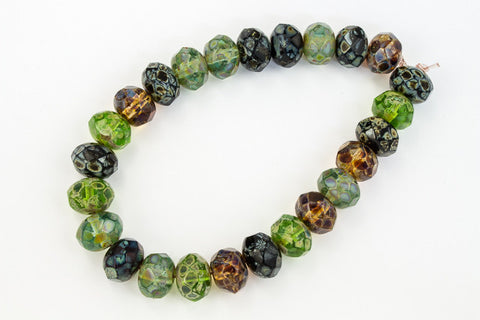 6mm x 8mm Transparent Ocean Mix Faceted Rondelle (25 Pcs) #GFD304-General Bead