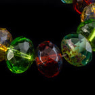 6mm x 8mm Transparent Peridot/Aqua/Ruby Mix Faceted Rondelle (25 Pcs) #GFD309-General Bead