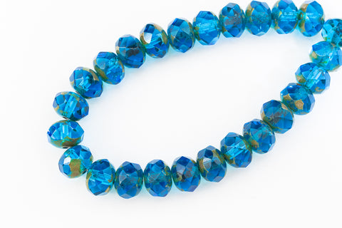 6mm x 8mm Transparent Capri Picasso Faceted Rondelle (25 Pcs) #GFD311-General Bead