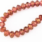6mm x 8mm Gold Luster Rose Faceted Rondelle (25 Pcs) #GFD313-General Bead