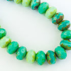 6mm x 8mm Mint/Turquoise Mix Picasso Faceted Rondelle (25 Pcs) #GFD318-General Bead