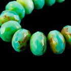 6mm x 8mm Mint/Turquoise Mix Picasso Faceted Rondelle (25 Pcs) #GFD318-General Bead