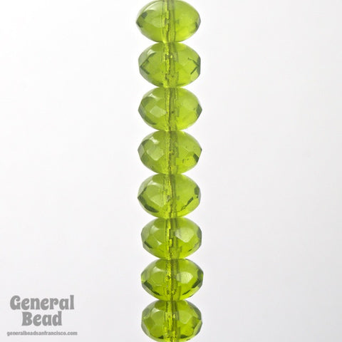 6mm x 9mm Olivine Faceted Rondelle-General Bead