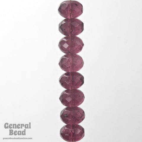6mm x 9mm Amethyst Faceted Rondelle-General Bead