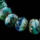 6mm x 9mm Opaque Turquoise/Transparent Blue Picasso Cruller Bead (25 Pcs) #GFF001-General Bead