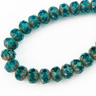 6mm x 9mm Transparent Aqua Picasso Cruller Bead (25 Pcs) #GFF002-General Bead