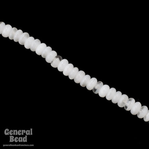 4mm White Opal Rondelle-General Bead