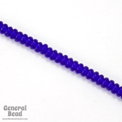 4mm Transparent Cobalt Rondelle-General Bead
