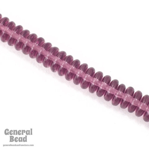 6mm Transparent Amethyst Rondelle-General Bead