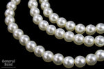 8mm White Luster Glass Pearl #GPC010-General Bead