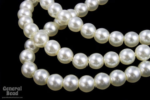 7mm White Luster Glass Pearl (300 Pcs) #GPH010-General Bead