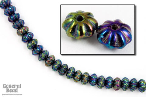 6mm Blue Iris Florette Rondelle-General Bead