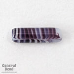 14mm White/Purple Stripe Tube Bead-General Bead