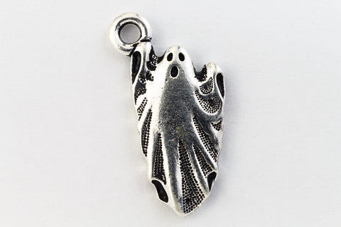 24mm Antique Silver Tierracast Pewter Ghost Charm #HALLOW004-General Bead