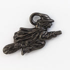 19mm Black Tierracast Pewter Flying Witch Charm #HALLOW005B-General Bead