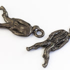 26mm Black Tierracast Pewter Zombie Charm #HALLOW007B-General Bead
