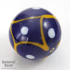16mm Cobalt/White/Orange Lampwork Bead #HCC024-General Bead