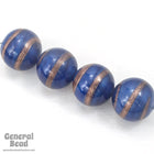 14mm Blue/Bronze Swirl Lampwork Bead #HCC028-General Bead