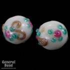 10mm Cream Floral Lampwork Bead #HCC045-General Bead