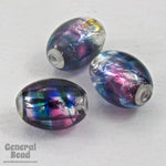 8mm x 11mm Blue/Pink/Silver Lampwork Foil Bead #HCD052-General Bead