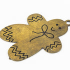 30mm Antique Brass Gingerbread Man Charm (2 Pcs) #HOLO004