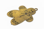 30mm Antique Brass Gingerbread Man Charm (2 Pcs) #HOLO004