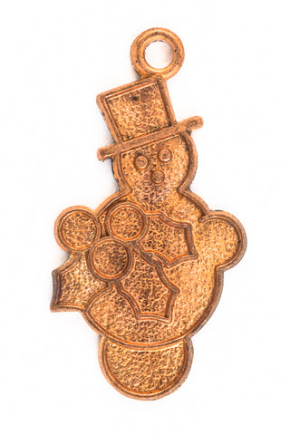 10mm Copper Snowman Charm (2 Pcs) #HOLO008-General Bead