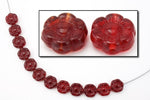 10mm Ruby Flat Flower Bead #HQA403-General Bead