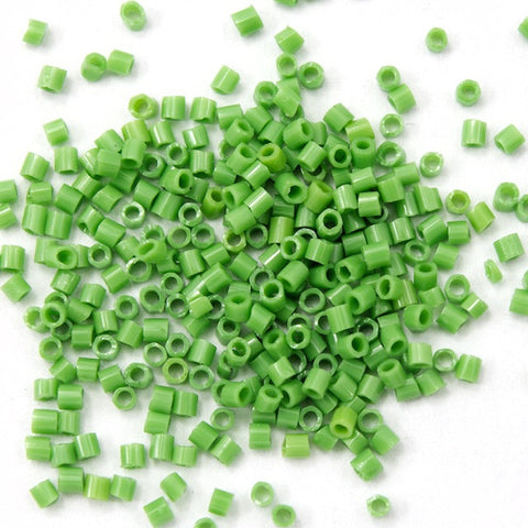 15/0 Opaque Pea Green Hex Seed Bead-General Bead