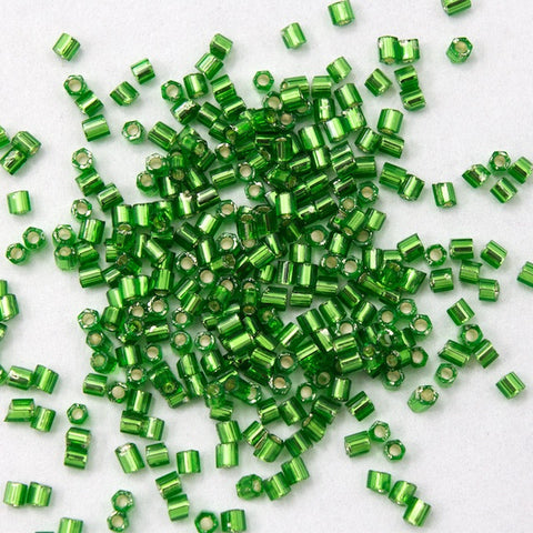 15/0 Silver Lined Grass Green Hex Seed Bead-General Bead