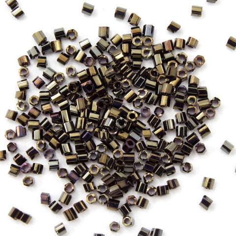 15/0 Metallic Brown Iris Hex Seed Bead-General Bead